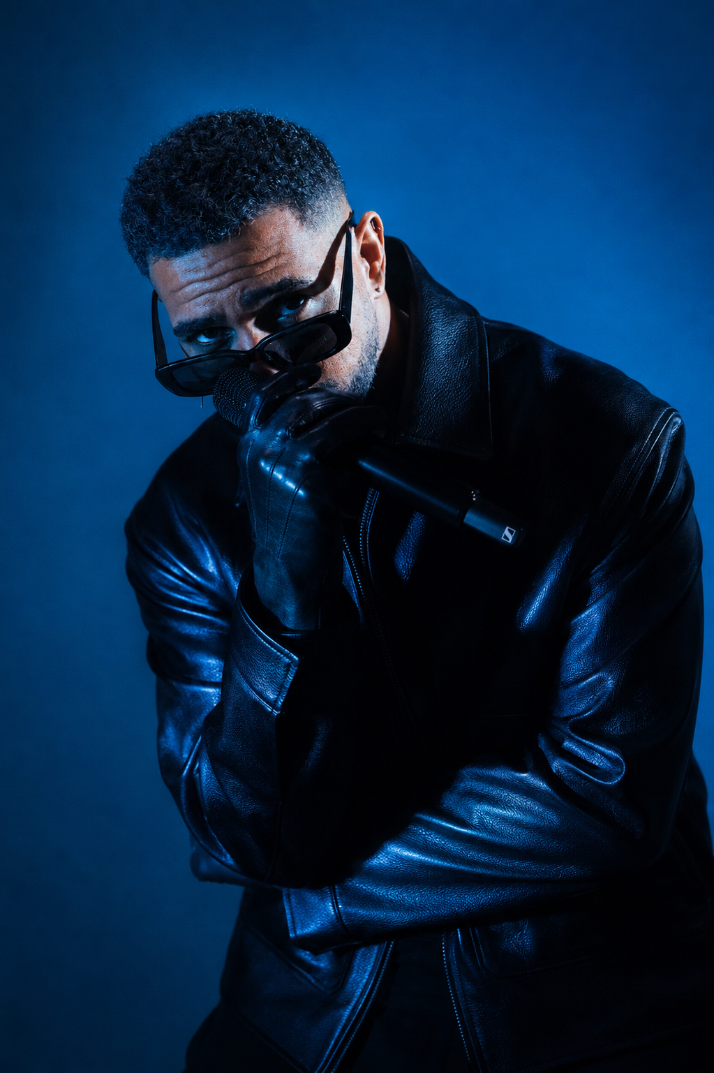 GXP electric blue editorial portrait