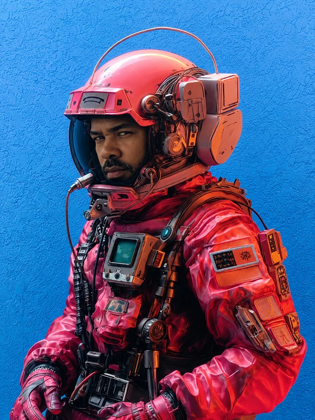 GXP red astronaut portrait