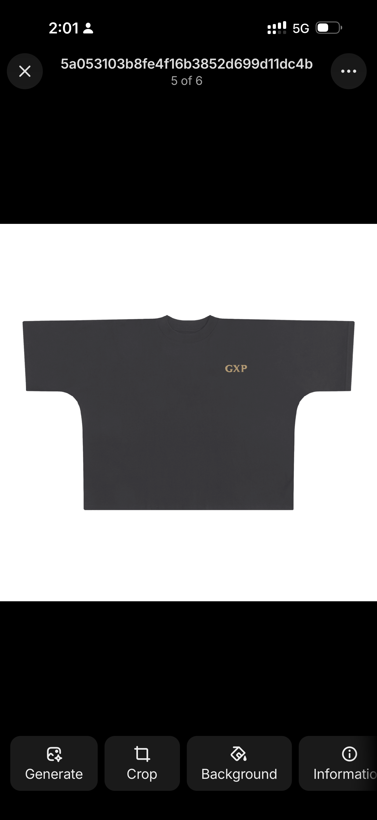 Black T-shirt with gold GXP chest logo