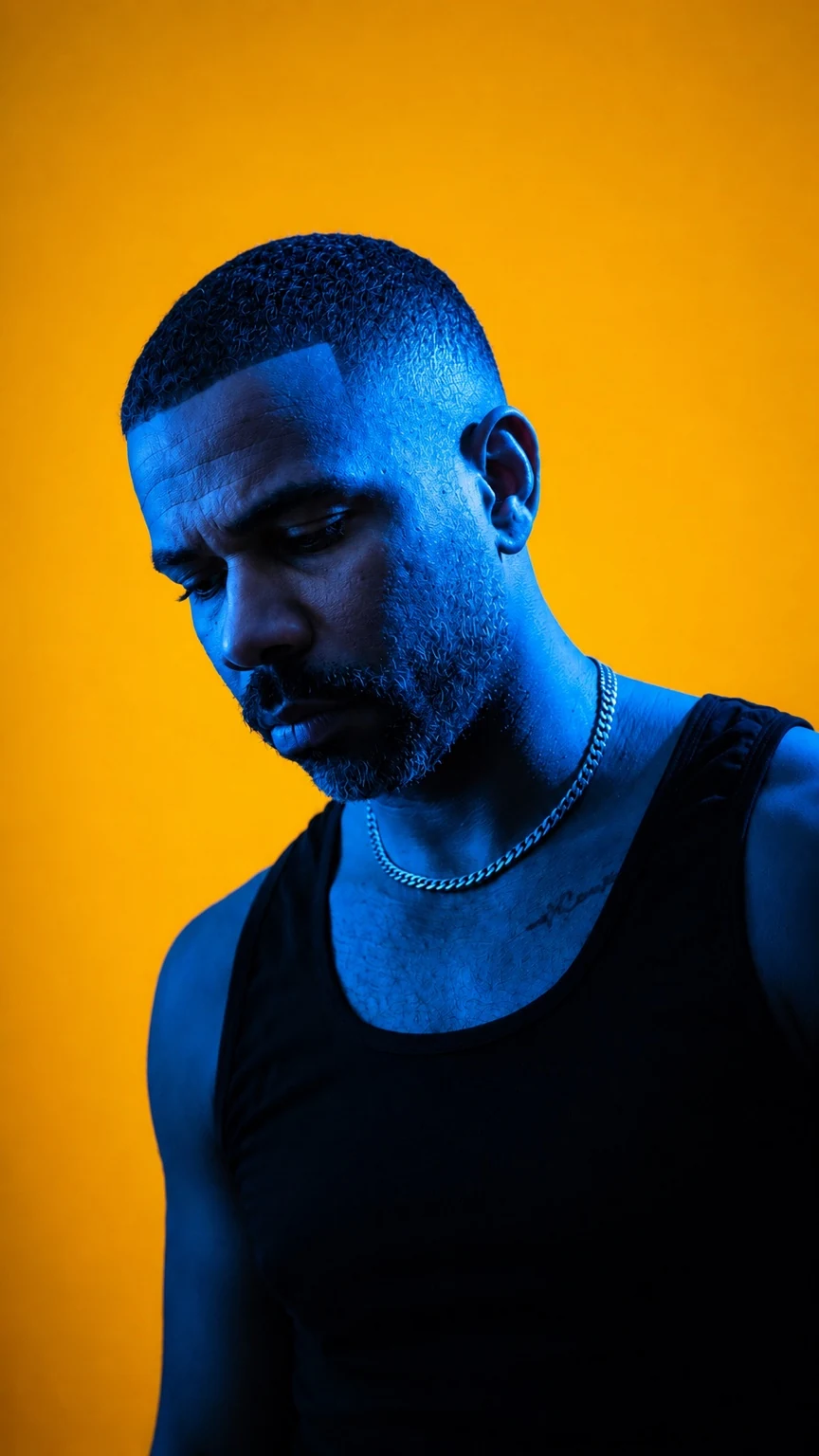 GXP portrait with blue and orange lighting